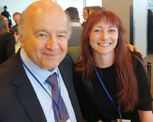 DG Circle DAF administrator Melodie Durfee with Peruvian economist Hernando de Soto at the UN